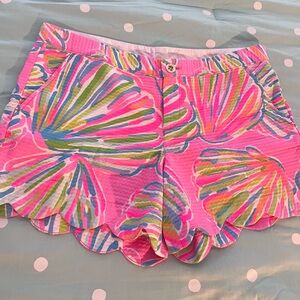 Lilly Pulitzer Buttercup Short Pink Shell Preppy SZ 12 pink pout Shellabrate